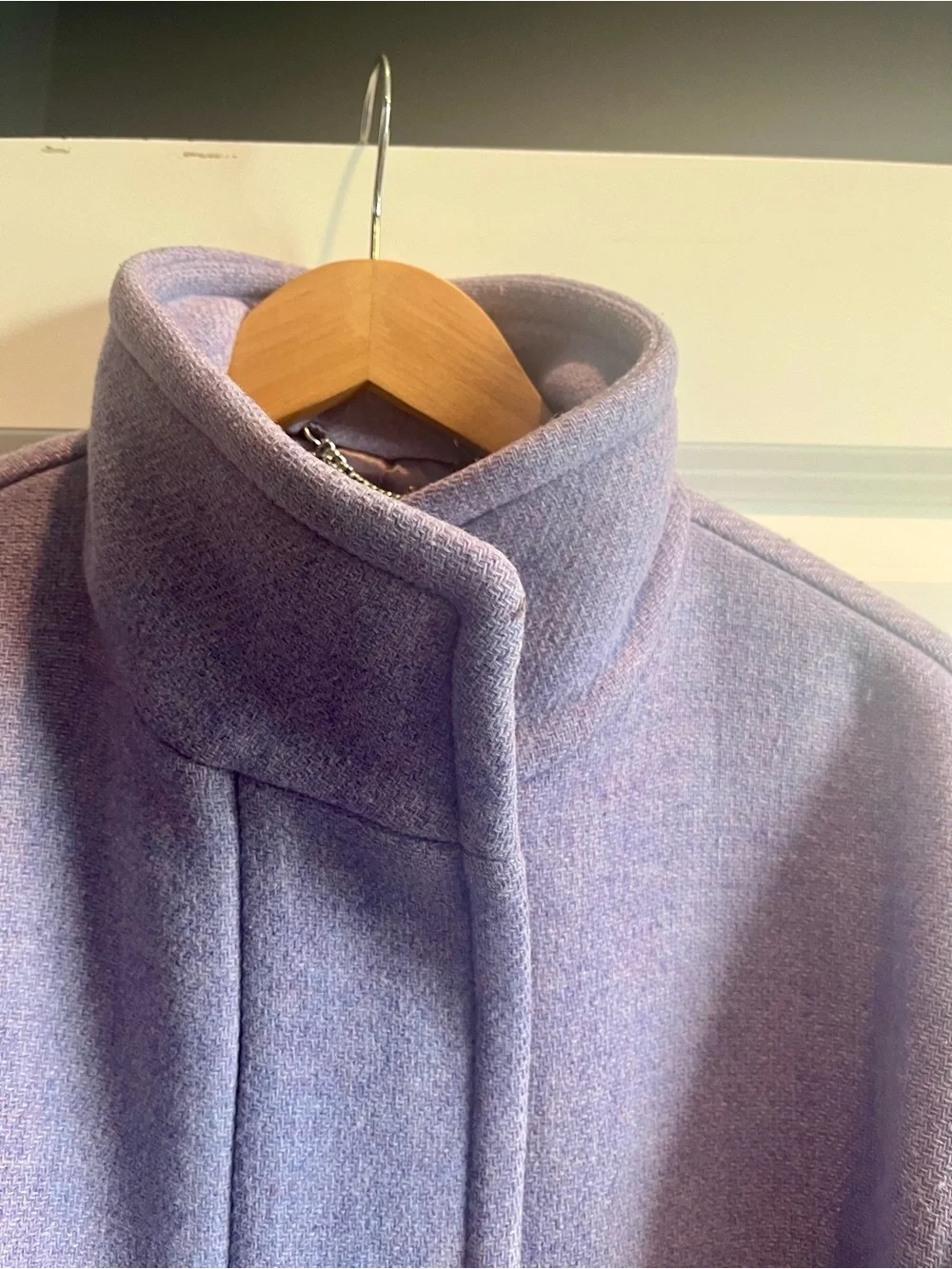 J. Crew Lavender Wool-Blend Stand Collar Pea Coat - Picture 3 of 13